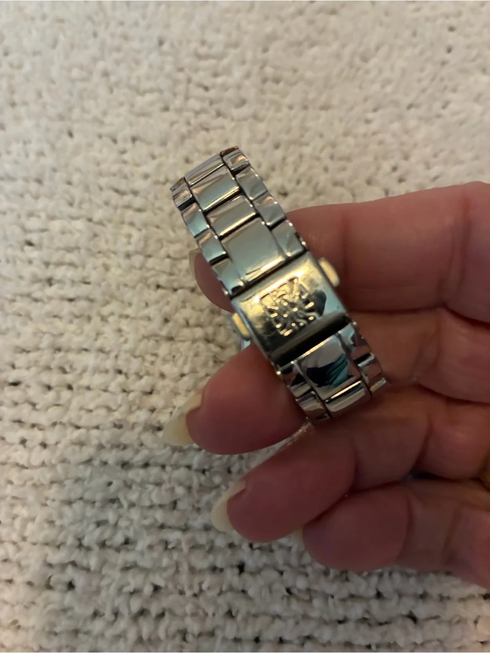 LAST DAY Anne Klein Silver Tone Women's Bracelet Watch with Champagne Dial